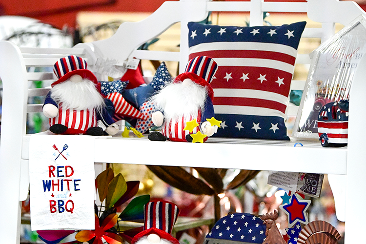 Fourth of July decor on display.